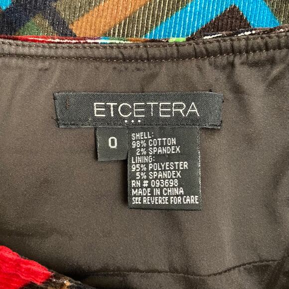 Etcetera Plaid Corduroy Mini Skirt Womens Size 0 Multicolor Preppy - Picture 2 of 7